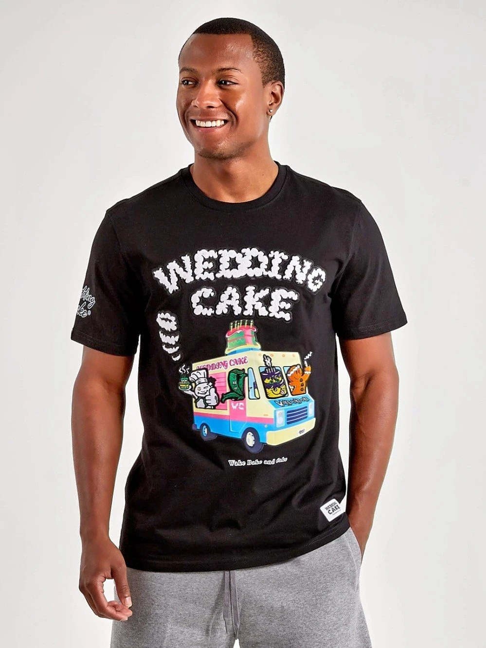 Men’s Wedding Cake Graphic Tee “Wake Bake and Cake" ice cream truck  Size 2XL